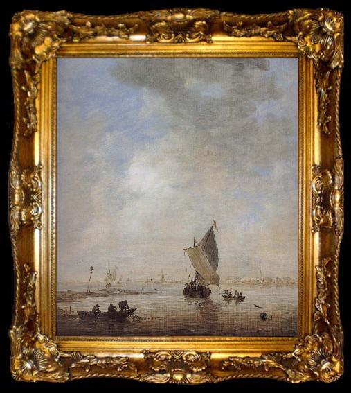 framed  Jan van  Goyen Fishermen Hauling a Net, ta009-2